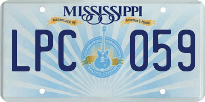 MS license plate LPC059