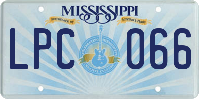 MS license plate LPC066