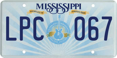 MS license plate LPC067