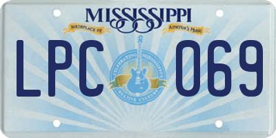 MS license plate LPC069