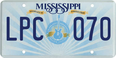 MS license plate LPC070