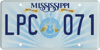 MS license plate LPC071