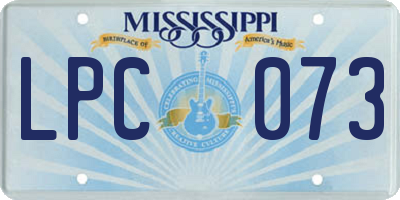 MS license plate LPC073