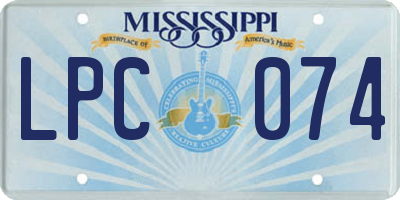 MS license plate LPC074