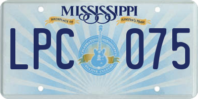 MS license plate LPC075