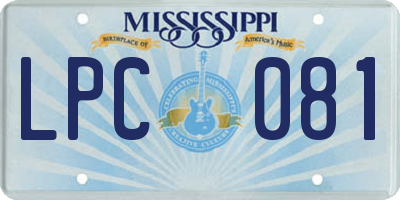 MS license plate LPC081