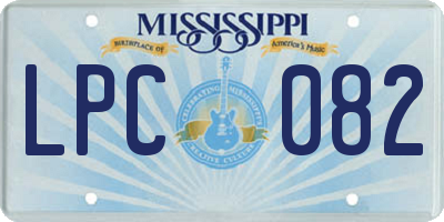 MS license plate LPC082
