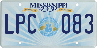MS license plate LPC083