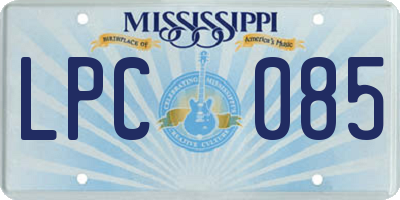 MS license plate LPC085