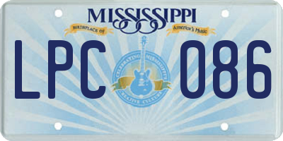 MS license plate LPC086