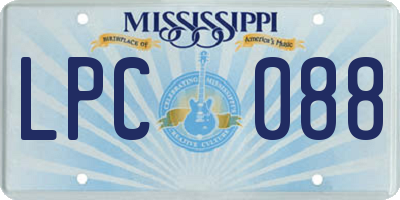 MS license plate LPC088