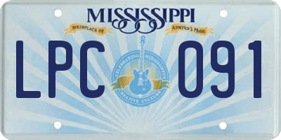 MS license plate LPC091