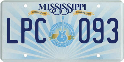 MS license plate LPC093