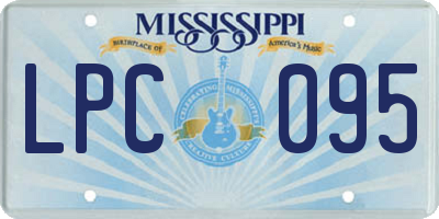 MS license plate LPC095