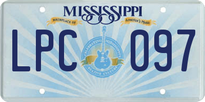 MS license plate LPC097