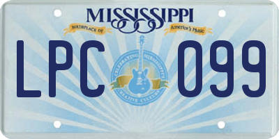MS license plate LPC099