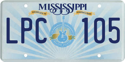 MS license plate LPC105