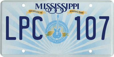 MS license plate LPC107