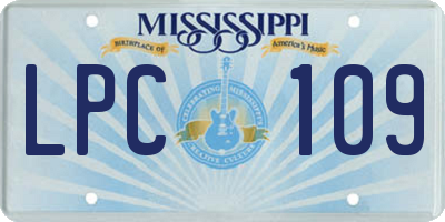 MS license plate LPC109