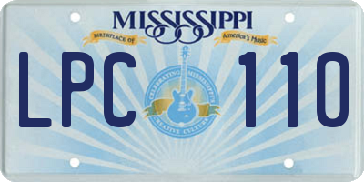 MS license plate LPC110