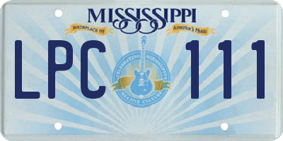 MS license plate LPC111