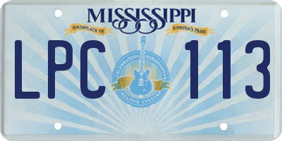 MS license plate LPC113