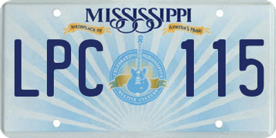 MS license plate LPC115