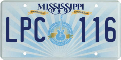 MS license plate LPC116