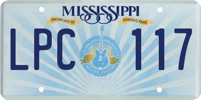 MS license plate LPC117
