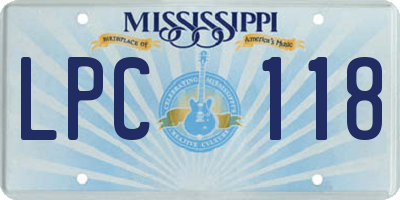 MS license plate LPC118