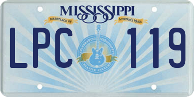 MS license plate LPC119