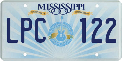 MS license plate LPC122