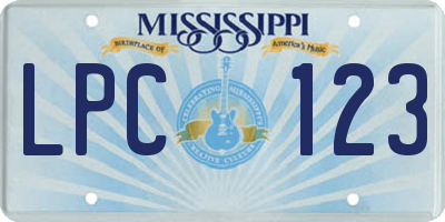 MS license plate LPC123