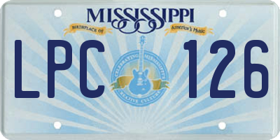 MS license plate LPC126