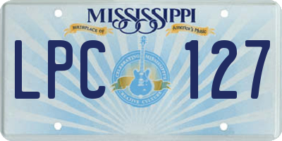 MS license plate LPC127