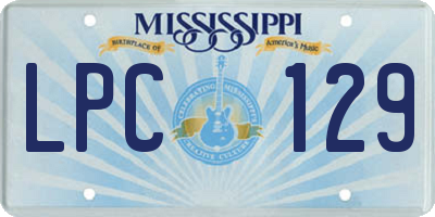 MS license plate LPC129