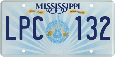 MS license plate LPC132