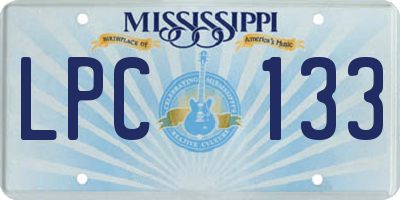 MS license plate LPC133
