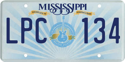 MS license plate LPC134