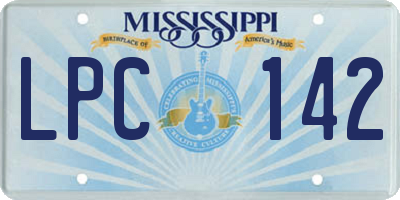 MS license plate LPC142
