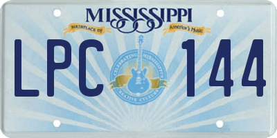 MS license plate LPC144