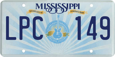 MS license plate LPC149