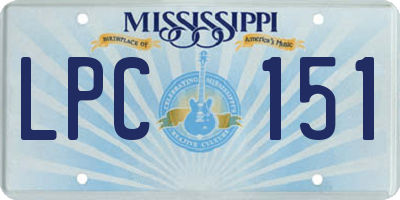 MS license plate LPC151