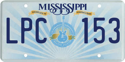 MS license plate LPC153