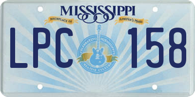 MS license plate LPC158