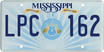 MS license plate LPC162