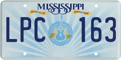 MS license plate LPC163