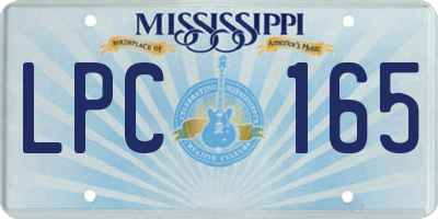 MS license plate LPC165