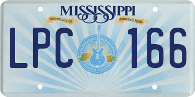 MS license plate LPC166