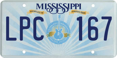 MS license plate LPC167